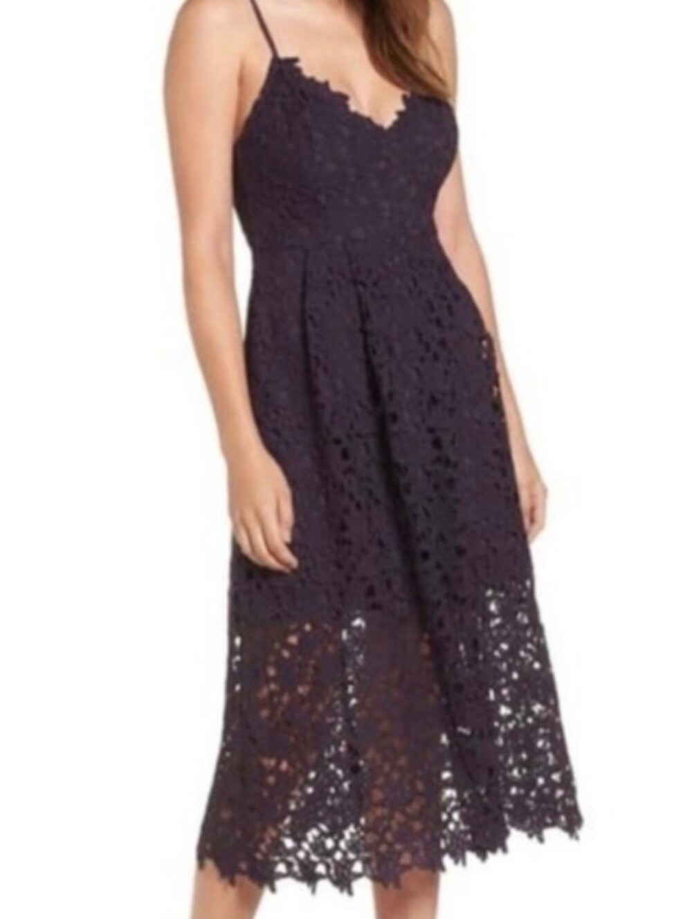 ASTR The Label - Plum Lace Midi Dress (XXL)